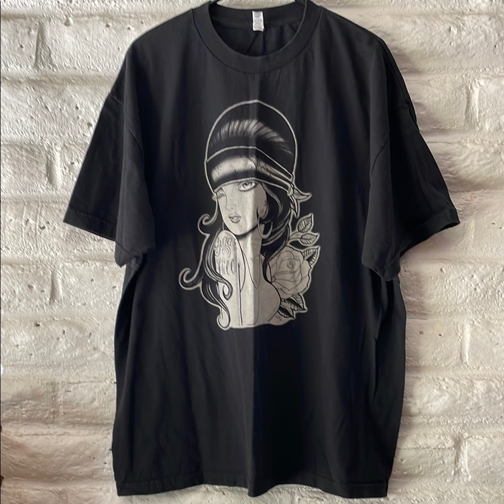 Alstyle men’s Sugar Hill black graphic chola girl T-Shirt